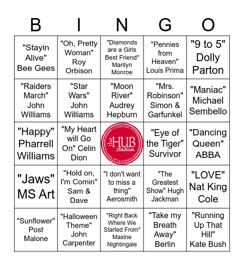 Hits from the Movies Bingo Card