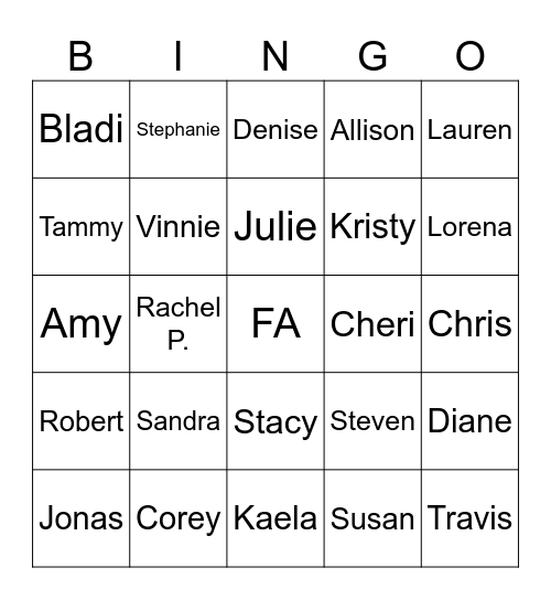 Fully Accountable Team Bingo Card