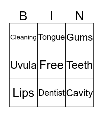 Dental Month Bingo Card