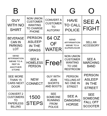 CFD Bingo Card
