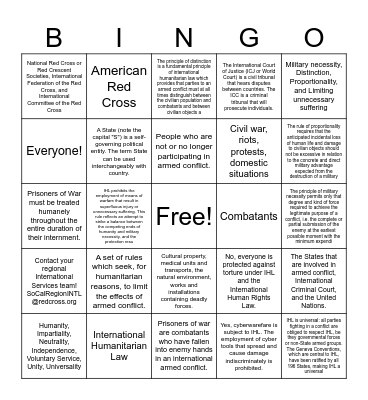 IHL Bingo Card
