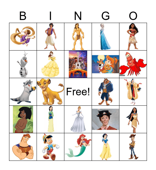 Disney BINGO Card