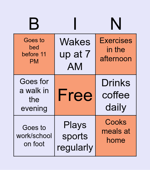 Routine | Bingo Card
