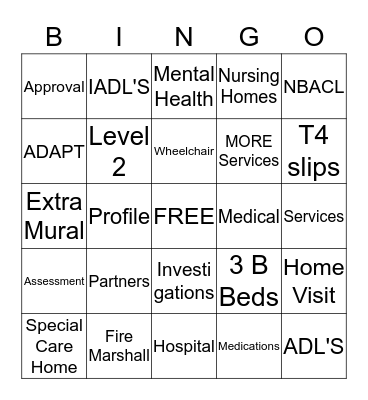 Adult Services Bingo Card