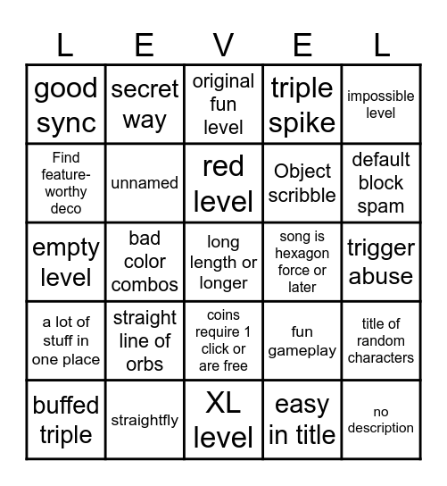 RECENT TAB BINGO Card