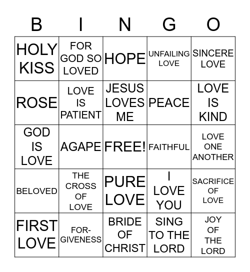 JESUS LOVES ME Bingo Card