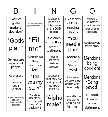Night 3 BINGO Card