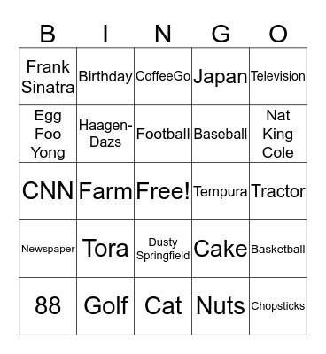 Birthday Bingo Card