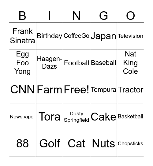 Birthday Bingo Card