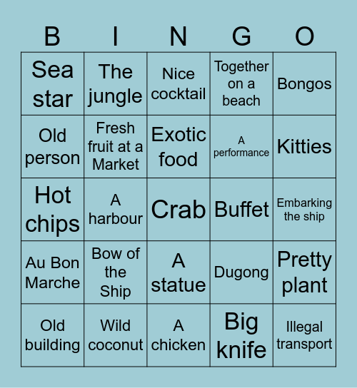 Photo Bingo Card