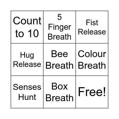 Grounding Bingo Card
