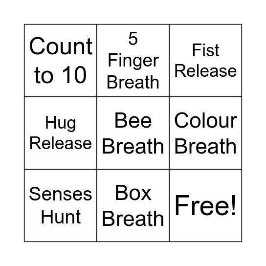 Grounding Bingo Card