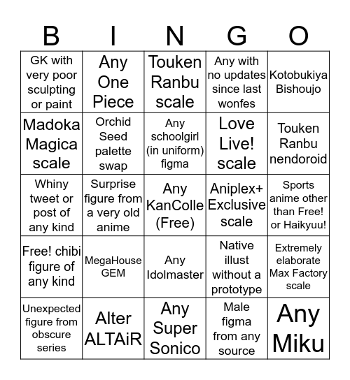 Wonfes bingo! Bingo Card