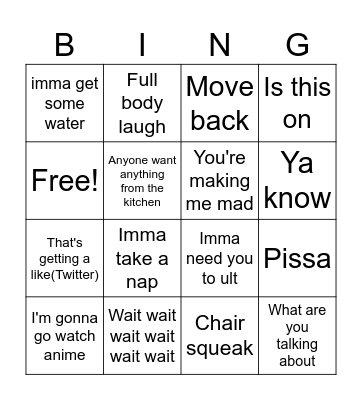 Dengo Bingo Card