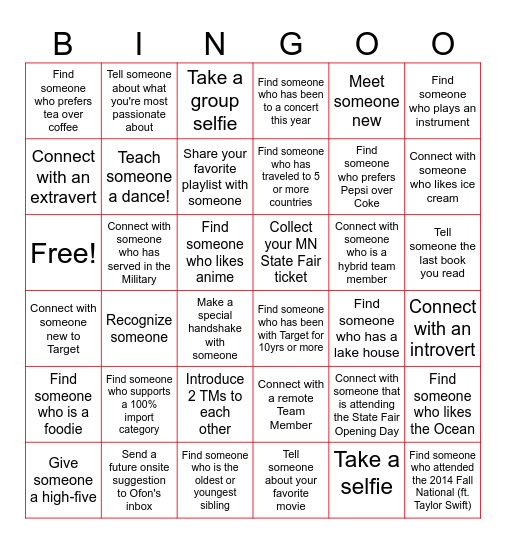 Home Team Bingoo Bingo Card