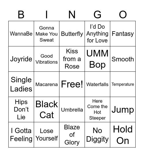 1990's/2000's Bingo Card