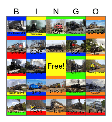 Various Railroads of Ohio & Indiana Bingo Card