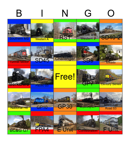 Various Railroads of Ohio & Indiana Bingo Card