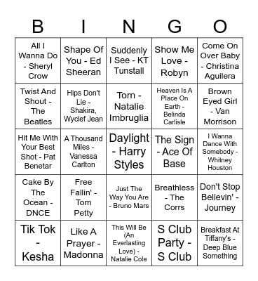 Ashley's Bachelorette Bingo Card