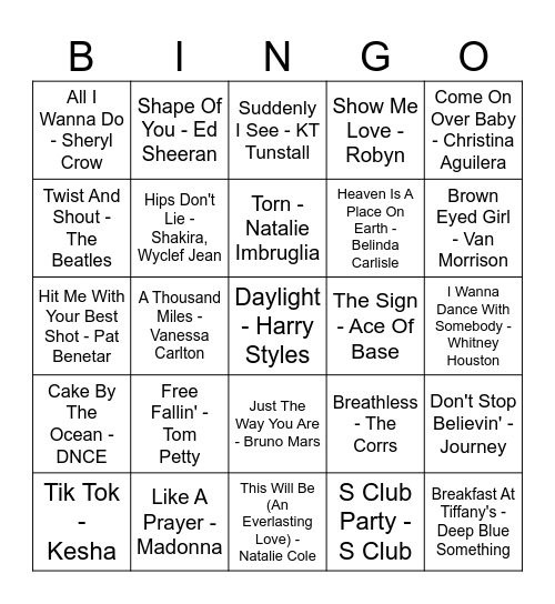 Ashley's Bachelorette Bingo Card