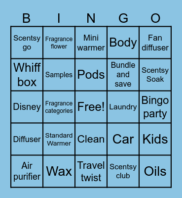 VIP SCENTSY BINGO Card