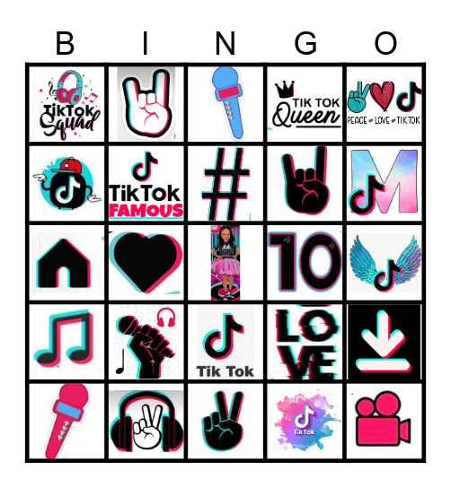 Mariah's Tik Tok Bingo Card