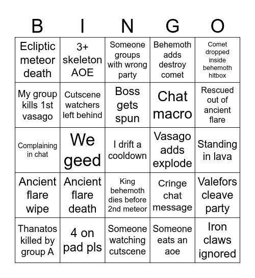 Labyrinth of the Ancients Bingo Card