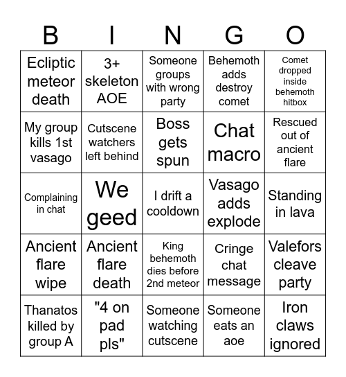 Labyrinth of the Ancients Bingo Card