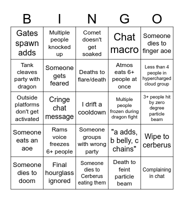 World of Darkness Bingo Card