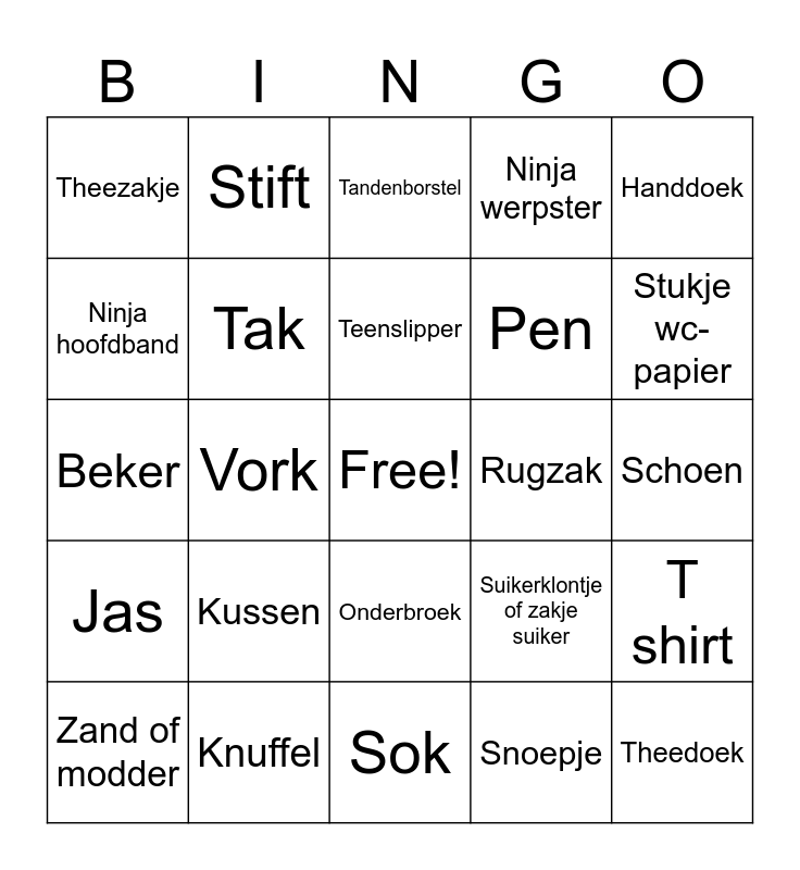 Levend Bingo Card