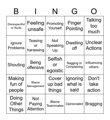 Scrum Antipatterns Bingo Card