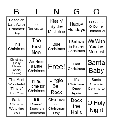 Christmas Bingo Card