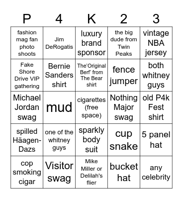 P4K Fest '23 Bingo Card