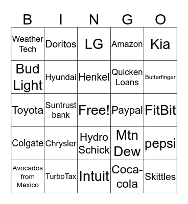SUPER BOWL 50 Bingo Card