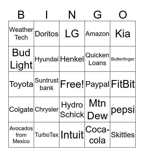 SUPER BOWL 50 Bingo Card
