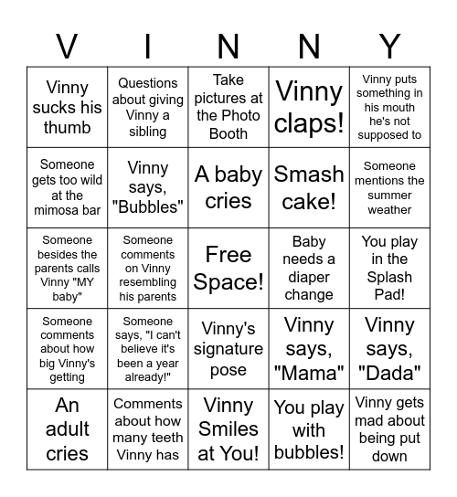 Party Bingo! Bingo Card