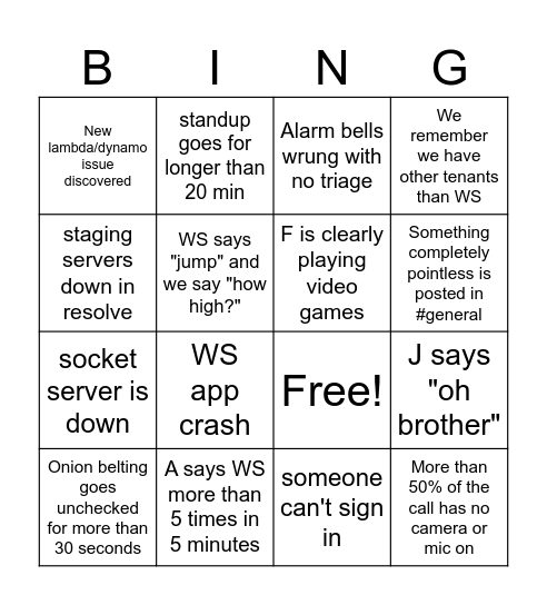 RouteThis Bingo Card