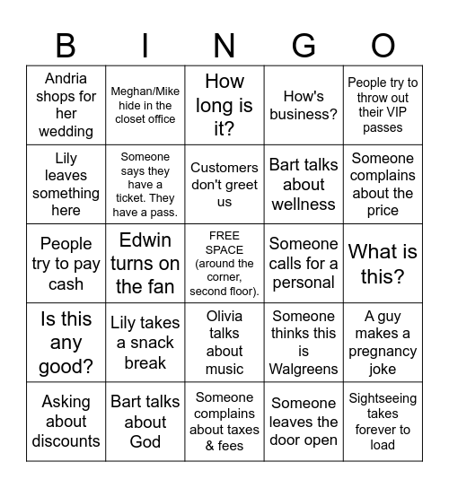 Box Office Bingo Card