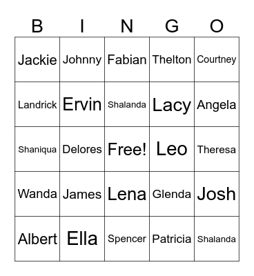 Sarah Brown Family Reunion Bingo Card