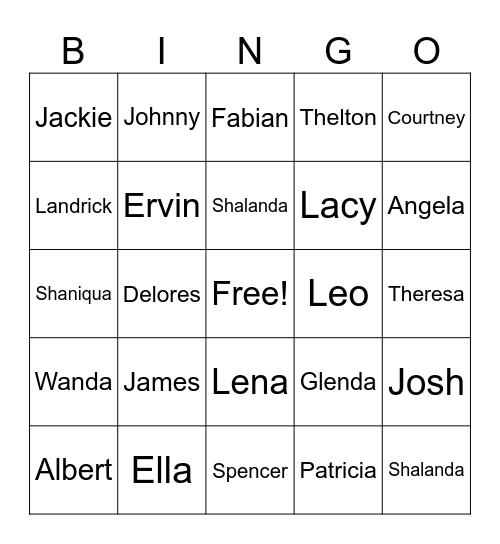 Sarah Brown Family Reunion Bingo Card