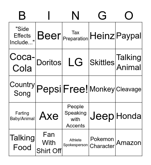 BSSB Superbowl Bash 2016 Bingo Card