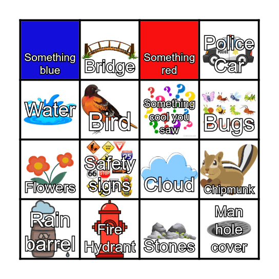 Outside Scavenger Hunt Bingo Card