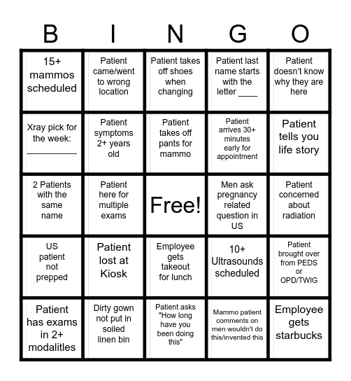 RIEDMAN BINGO Card