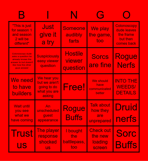 Fireside Chat Bingo Card