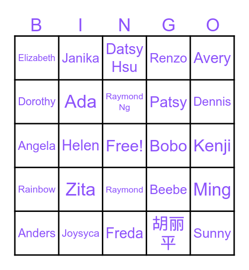 Wonderful Whistler Bingo Card