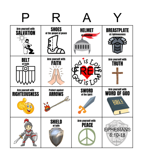 ARMOR OF GOD Bingo Card