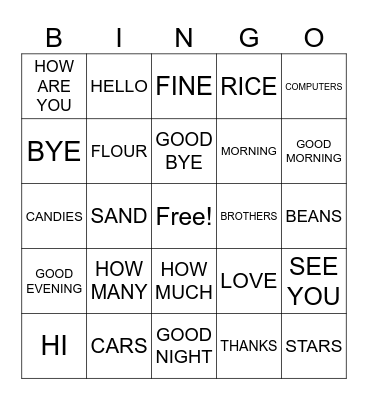 BINGO Card