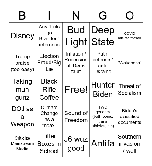 MAGA BINGO Card