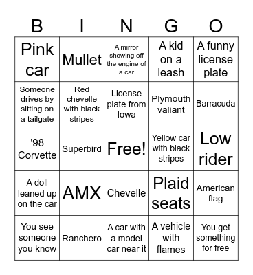 Street Nationals Bingo Card