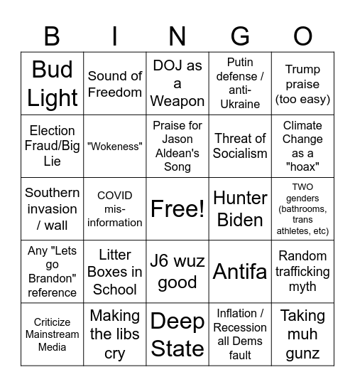MAGA BINGO Card